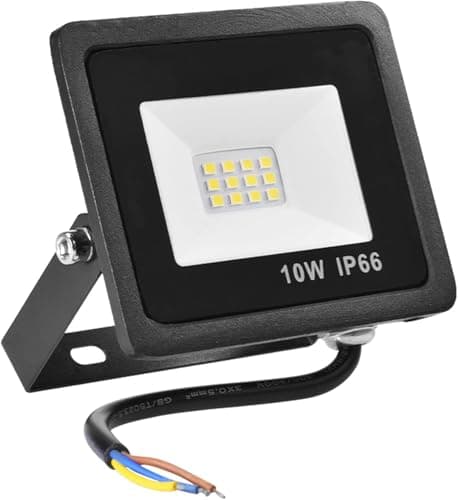 10W LED Outdoor Flood Light, IP66 Waterproof, 1000 Lumens, Powerful LED Outdoor Flood Light for Garden, Garage, Patio, Barn, Patio (6500K Cool White, 10W)