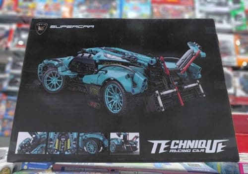 Technique GTR Supercar Building Blocks Set, Teal, 1047 Pieces, 1:14 Scale, V12 Racing Car, Ages 6+