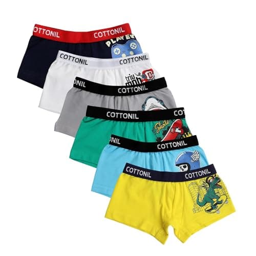 Cottonil Pack of 6 Cotton Turbo Boxer Underwear for Boys Underpants