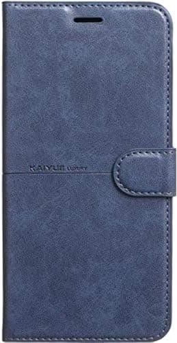 (Oppo F9_ A12) Flip Wallet Leather Case Cover Compatible with Oppo F9 A12 (Blue) Cellular phone case