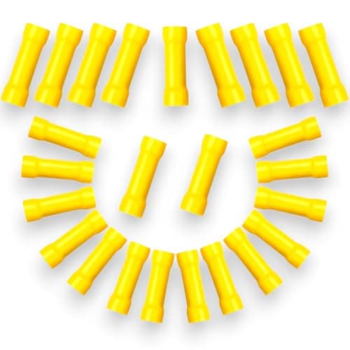 20pcs Insulated Straight Electrical Wire Connectors Terminal Connectors Yellow 12-10 AWG Electronic component terminal