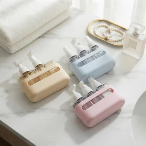 4-Piece Refillable Travel Bottle Set for Toiletries Shampoo Gel Leak-Proof