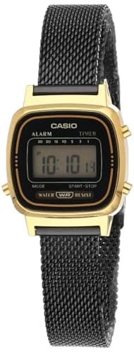 Casio Unisex-Adult Quartz Watch, Digital Display and Stainless Steel Strap LA670WEMB-1DF