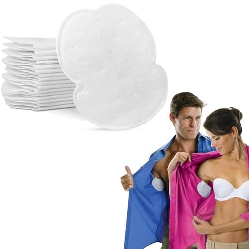 Disposable Peel & Stick Absorbent Underarm Pads, Sweat-resistant Comfortable, Sweat Free, Odor Blocker, Peel and Stick Dress Shields Wipe 12 Pads (6 Pair). Body deodorant