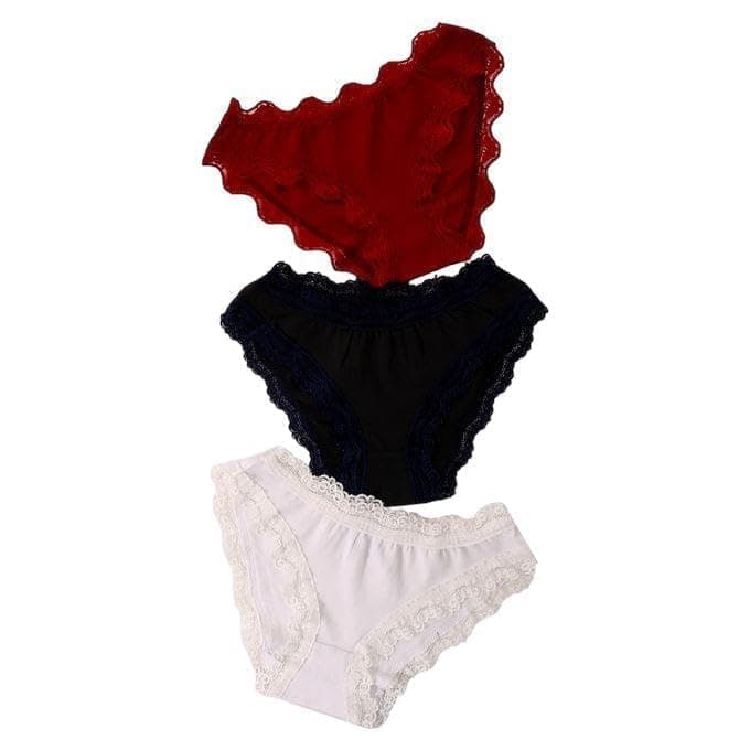 Mesery Bundle OF (3) Cotton Panties Dantel Underpants