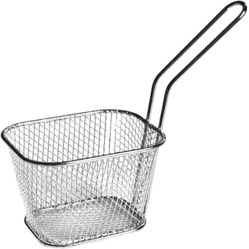 Stainless Steel Mesh French Fry Serving Basket for Mini Appetizers and Snacks Portable Deep Fryer Style Basket with Handle for Home Cafe Restaurant 10.5cm