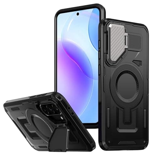 GOLDEN MASK Compatible With Samsung Galaxy A17/A26 Case with Camera Protection, with Case Magnetic with Stand (Black) Cellular phone case