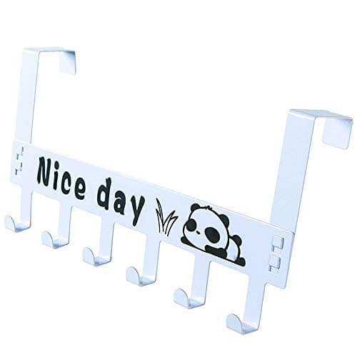 Ihomepark Over The Door Hook Hanger, Heavy Duty Organizer for Coat Clothes Towel Bag Robe - 6 Hooks Wall Mount Tool Holder for Home Rack Storage (White)