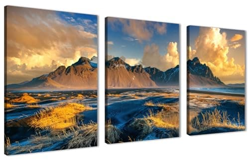 Skills Iceland Unique Natural Beauty Greatness Wall Art - Wall Art for Living Room, Bedroom, Office Decorations and More (30cm x 40cm x 3pcs)