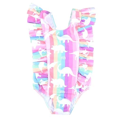 Mix&Max Girls Sleeveless Printed Dinosaur Swimsuit One Piece Swimsuit (pack of 1)