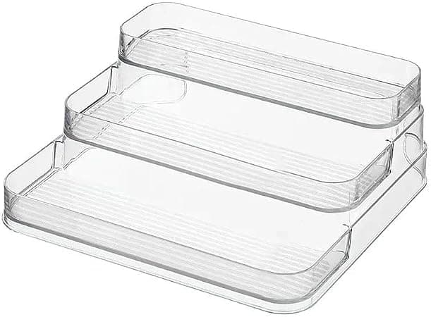 Acrylic Shelf Organiser, Transparent, 3-Tier, Multi-Use for Kitchen, Bathroom, Office or Bedroom
