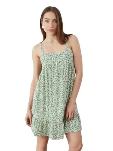 LC WAIKIKI Woman U Neck Floral Strappy Fitted Waist Mini Dress