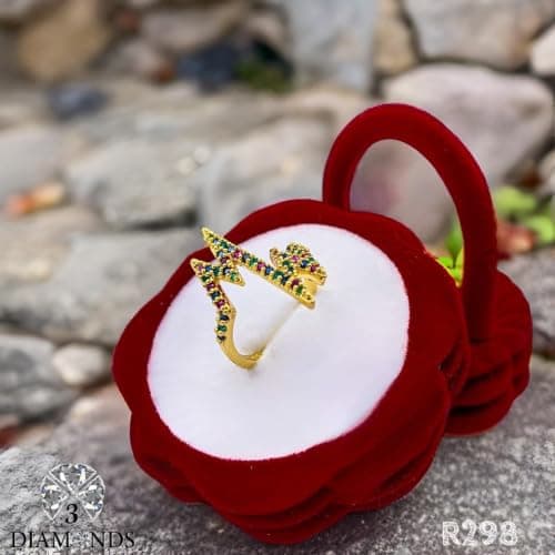 3 Diamonds 3370159539236 Women's Pulse Ring, Gold Plated, High Quality With Sparkling Zircon