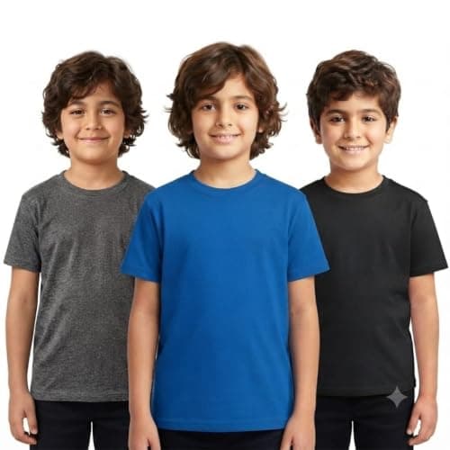 Red Circle Unisex Kids Bundle of 3 T-shirt half sleeves plain Bundle of 3 T-shirt half sleeves plain Outerwear