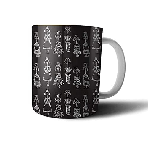 Girls Printed Ceramic Mug - Black and White Drinking cup