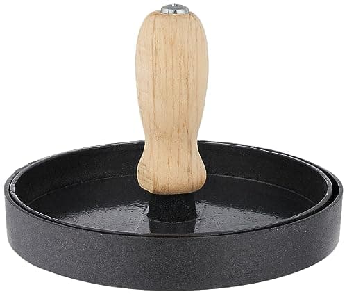 Aluminium burger press with wooden handle - maroon Cutlery