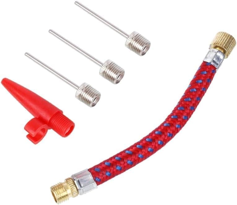 Inflation Needles Kit with Flexible Air Hose, Air Tube, Nozzle - Soccer Ball Valve Bicycle Football Sport Pump Adapter Kit (Multicolor)