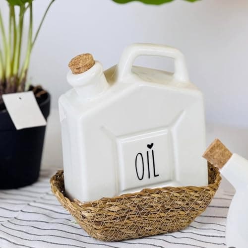 Generic Porcelain Oil Dispenser Bottle, White,1 Litre Capacity, .ht