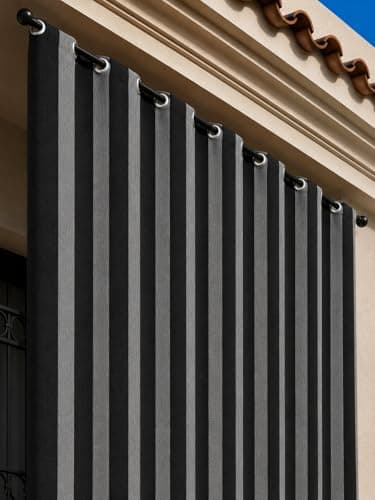 Ghamam - Elegant Balcony Curtain,1pic 150x250CM,BLK1-8