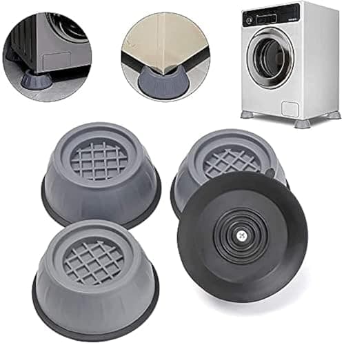 Other 4 Pcs Mute Rubber Mat Rack for Washing Machine, Refrigerator, Dishwasher, Anti Vibration Shock Feet Washer Increase High Pads Universal Fixed Non-slip Damping (Increase by 4 cm) Storage rack