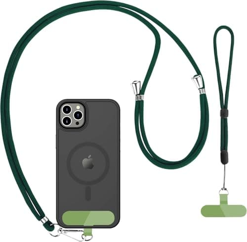 Phone Lanyard 2 Pack-1× Adjustable Neck Strap,1× Wrist Strap,2× Pads,Universal Crossbody Cell Phone Lanyards,Multifuctional Phone Lanyards Compatible with Most Smartphones Body strap