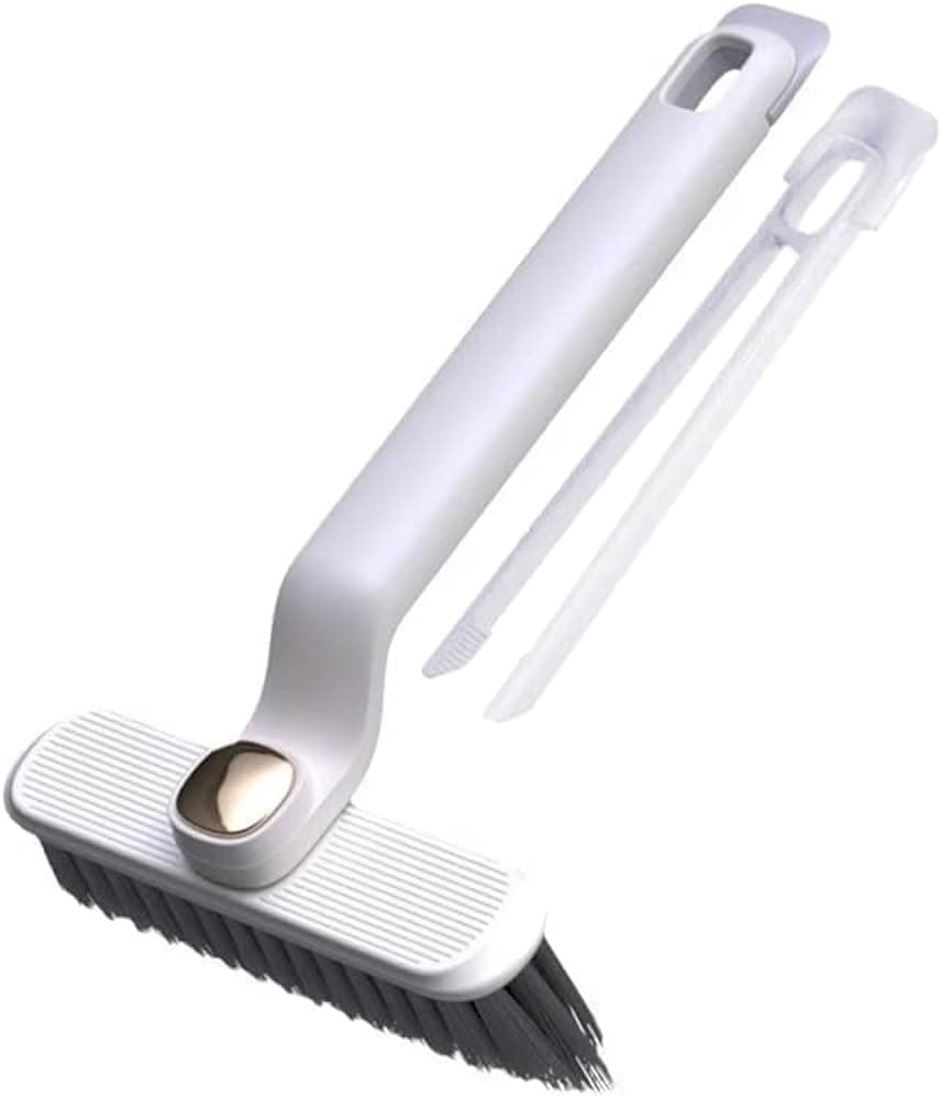 2-in-1 Cleaning Brush with Movable Handle and Tweezers for Bathroom Kitchen