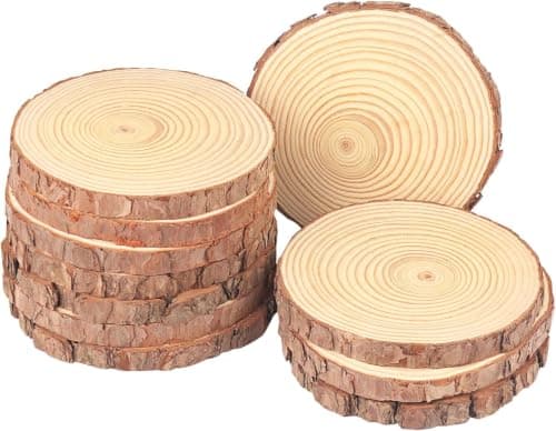 4pc Natural Wood Coaster Set 12cm Round Drink Mats for Table Protection
