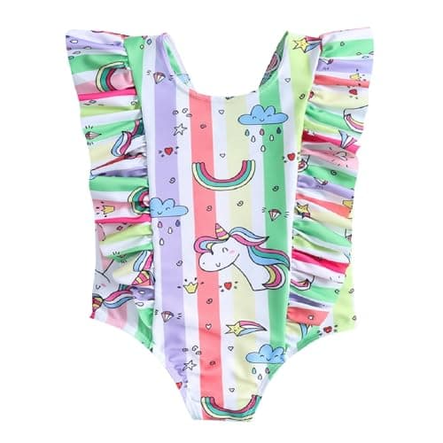 Mix&Max Girls Printed Shapes Sleeveless Swimsuit One Piece Swimsuit (pack of 1)