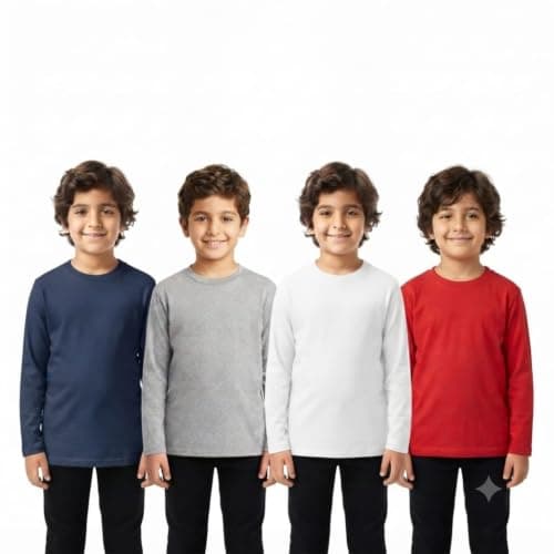 Red Circle Unisex Kids Bundle of 4 Plains sleeve t-shirt Bundle of 4 Plains sleeve t-shirt Outerwear