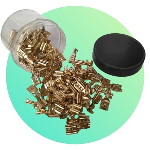 Tramell Pack Gold Color Electrical Connectors 6.3mm Wire Connectors for Widely Use 50pcs Electronic component terminal
