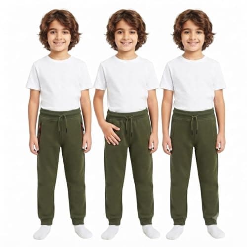Red Circle Bundle of 3 Plain Pants Kids olive 6