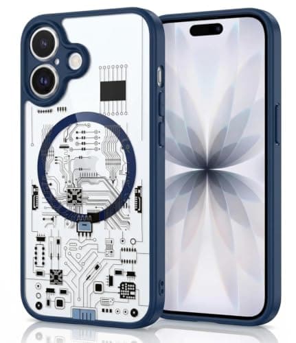Compatible with iPhone 17 Electronic Clear Hard Case Shockproof Durable Material Gives Your Phone Strong Protection and Premium Look (Navy) Portable electronic device cover