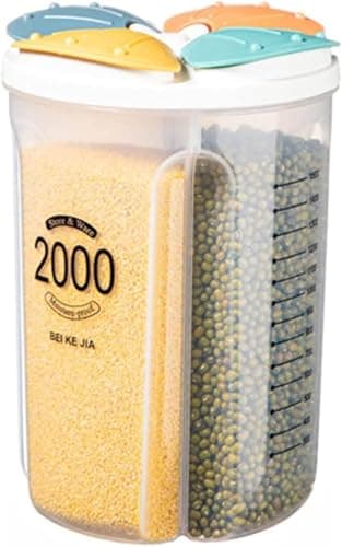 Divided Legumes Storage Container 2000ml Food Dispenser Kitchen Organizer