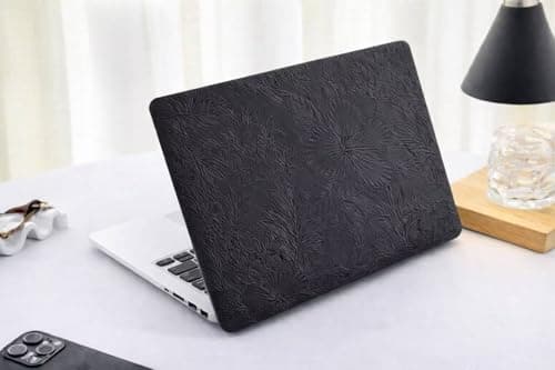 Embossed PU Leather MacBook Case for Apple MacBook Pro 13 Inch, Slim Protective Cover, Scratch-Resistant Laptop Shell for Models A1708 A1706 A1989 A2159 A2251 A2289 A2338 (Black) Portable electronic device cover