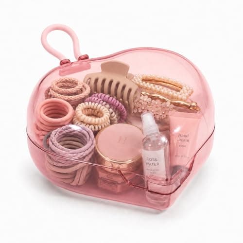 Jewelry Box Organizer for Women, Jewelry Storage Case for Rings Earrings Necklaces Bracelets, Portable Travel Accessories Holder (Pink)