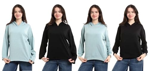 Red Circle Womens Bundle of 4 Comfortable Casual Long Sleeve Sweatshirt Bundle of 4 Comfortable Casual Long Sleeve Sweatshirt