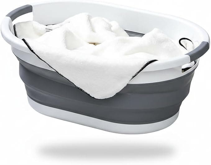 Collapsible Silicone Laundry Basket 38L - Practical Space Saving Solution AR