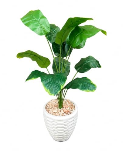 Realistic Artificial Decorative Tree 70cm White Pot 18 Branches | Indoor Plant, White Plastic Pot, 18 Branches, Realistic Design, Decorative Pebbles