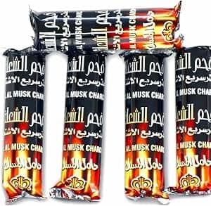 أقراص فحم الشيشة "المسك" سريعة الاشتعال، فحم الشعلة سريع الاشتعال بلمسات طويلة بدون روائح ودخان باكيت 50 قطع