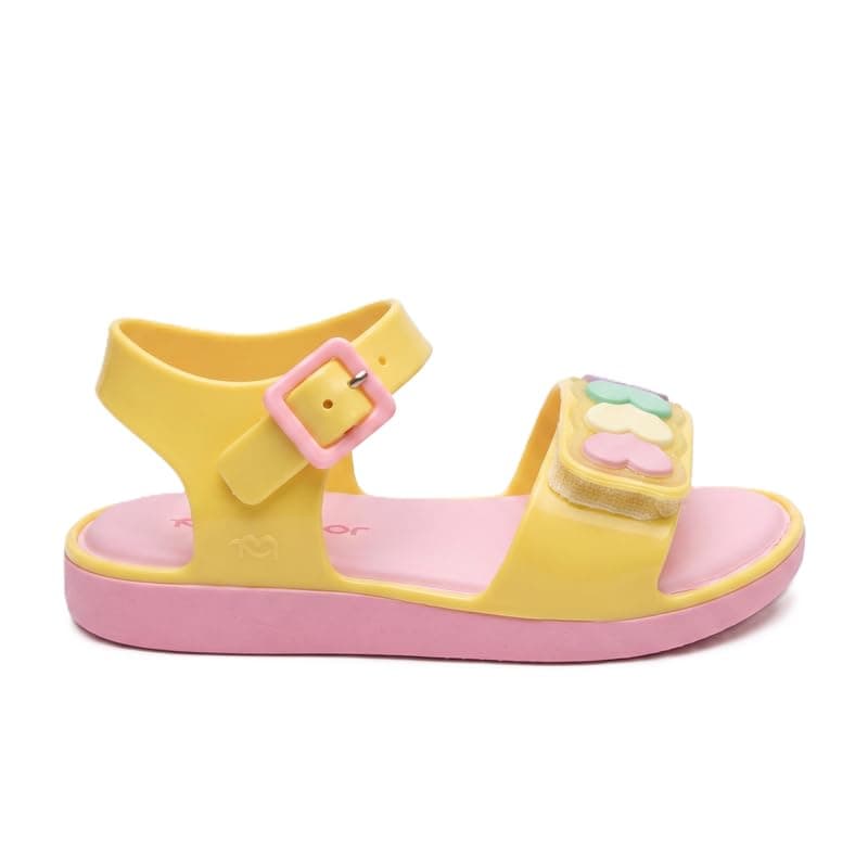 TAG Girls Sandals for Kids - Summer Open Sandals with Adjustable Strap Back Buckle - Colorful Hearts - Light and Comfortable Anti-Slip - Multicolor - Sizes 19-27