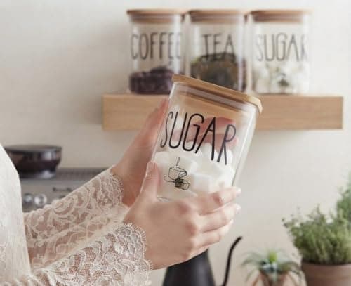 Generic Square Glass Coffee Jar with Wooden Lid, 300 ml, .db