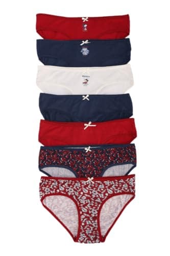 CARINA Womens Pack of 7 Colored Bikini Panties Underwear Underpants