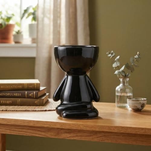 Square Human Ceramic Plant Pot for Succulent Cactus Desktop Home Decor Planter