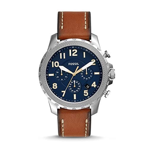Fossil FS5602 Bowman Chronograph Luggage Leather Watch, White