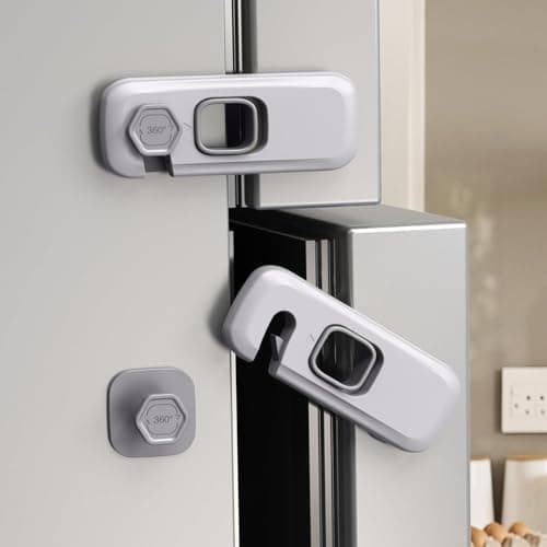 Adhesive Drawer Lock Cabinet Security Latches No Drill Furniture Guard