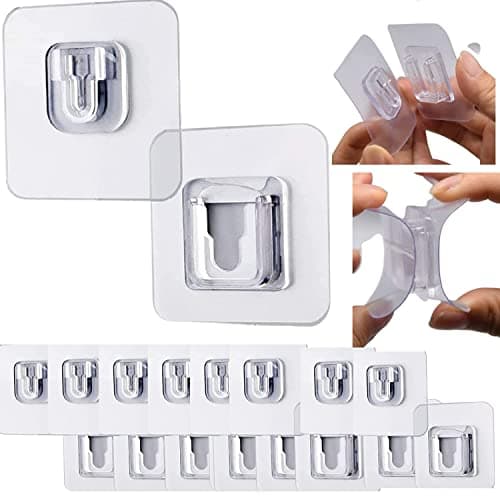 Clopic Double Sided Adhesive Wall Hooks for Hanging Strong Adhesive Hooks for Wall Heavy Duty Wall Hook for Wall Adhesive Hooks for Hanging Hooks for Wall Hooks for Wall Heavy Duty (10 Pairs) Storage hook