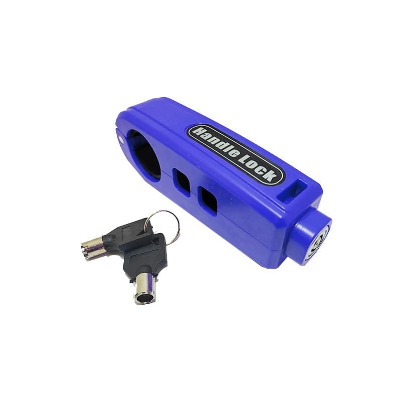 KaberTrade KaberTrade Heavy Duty Plastic Motorcycle Handlebar Lock with Lever Anti-Theft Protection with 2 Keys for Bike and Scooter (Blue Code:10289)