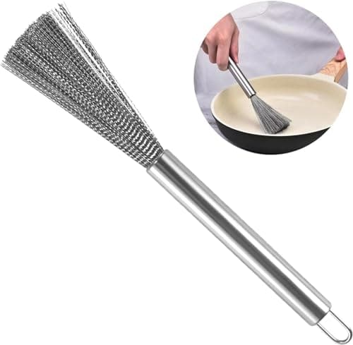 Rack Steel Scrubber Brush with Handle – Heavy Duty Kitchen Cleaning Brush for Pots, Pans & Dishes