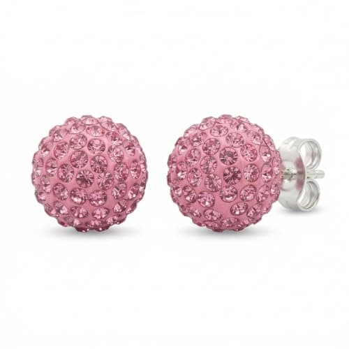 Caflon Fashion Sense Sparkling Pink Crystal Stud Earrings for Women & Girls – Hypoallergenic Fashion Beauty & Style Ear Piercing Jewelry