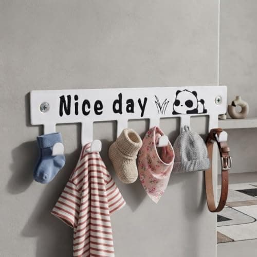 White 6-Hook Over the Door Hanger Rack for Clothes Bags and Items Storage hook